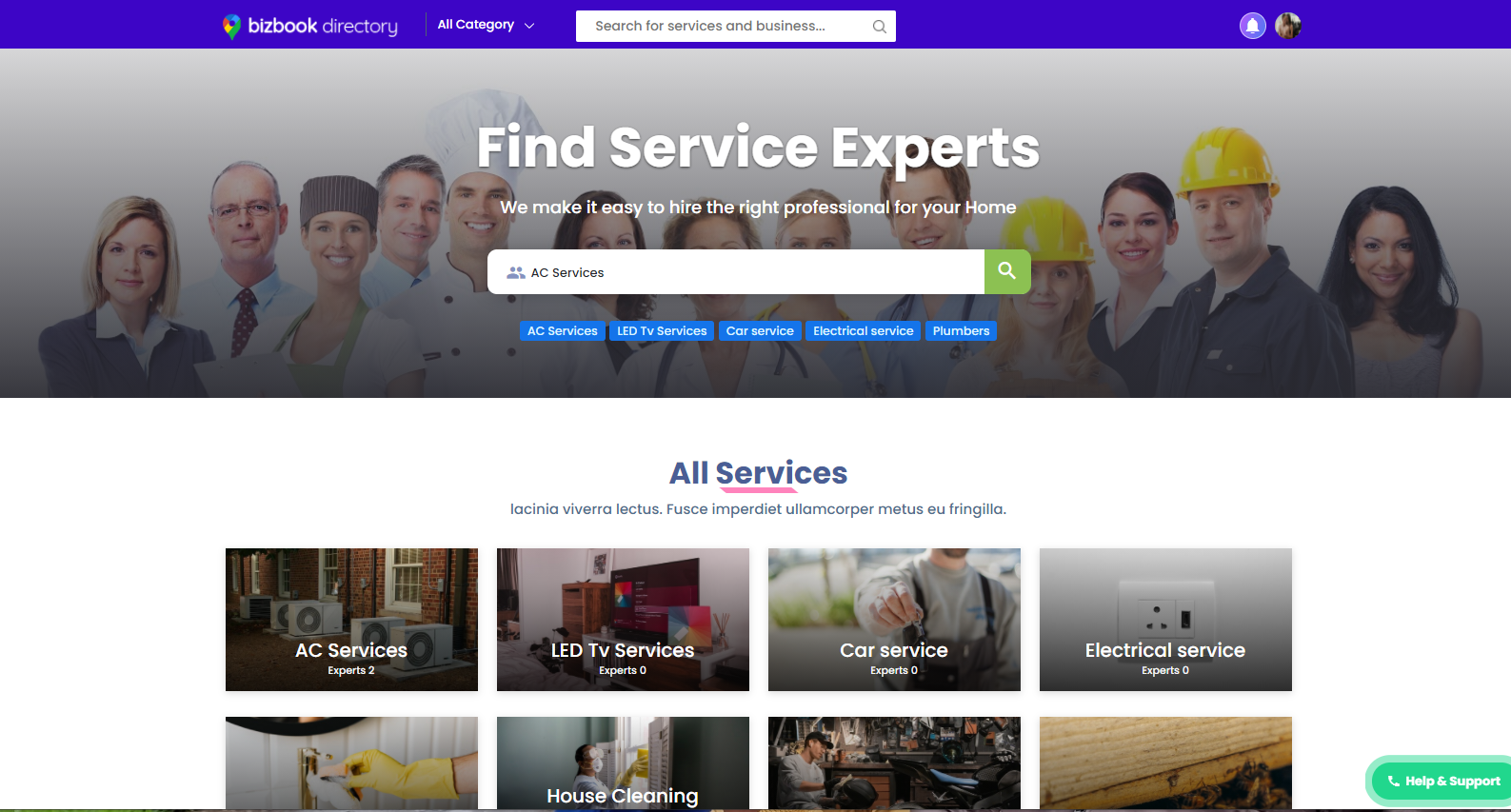 Bizbook classified template frontend